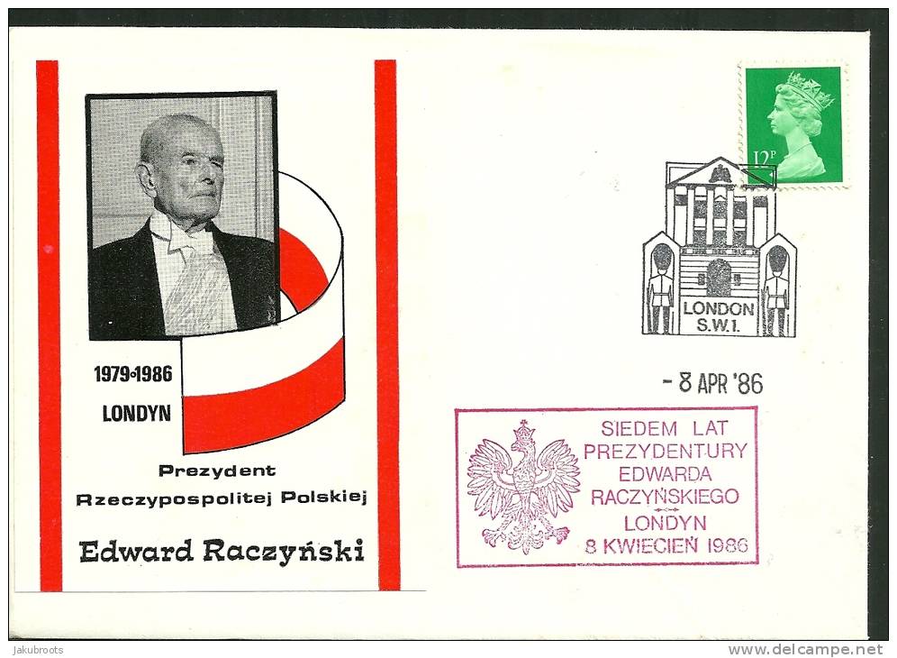COVER, AS  ISSUED  BY  UNION  OF  POLISH  PHILATELISTS  IN G.B. LONDON 1986 - Governo Di Londra (esilio)
