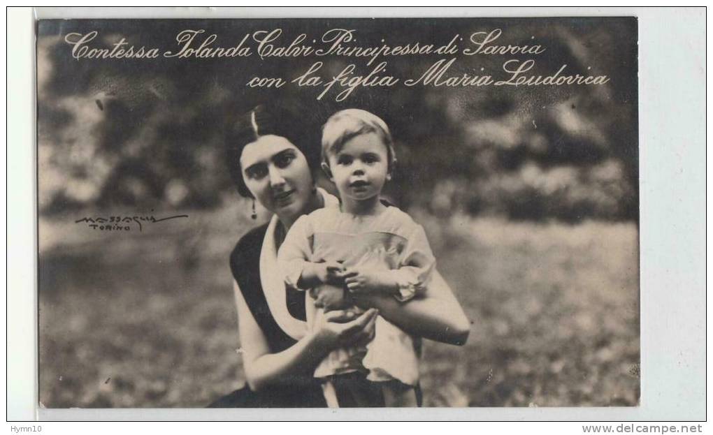 2MC56-ANNI VENTI Del 1900 Cartolina Con CONTESSA IOLANDI CALVI Principessa SAVOIA+figlia MARIA LUDOVICA-vera Foto B/n - Königshäuser