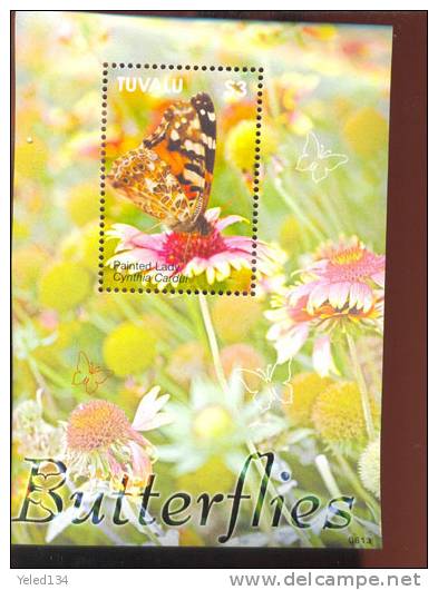 TUVALU  1024 MINT NEVER HINGED SOUVENIR SHEET OF BUTTERFLIES  #  855-2  ( - Farfalle