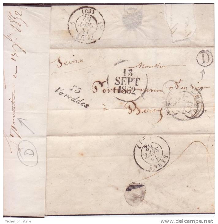 Vareddes (seine Et Marne) Cursive Avec Bte Rurale D De Damartin ? Pour Spécialiste - 1701-1800: Précurseurs XVIII