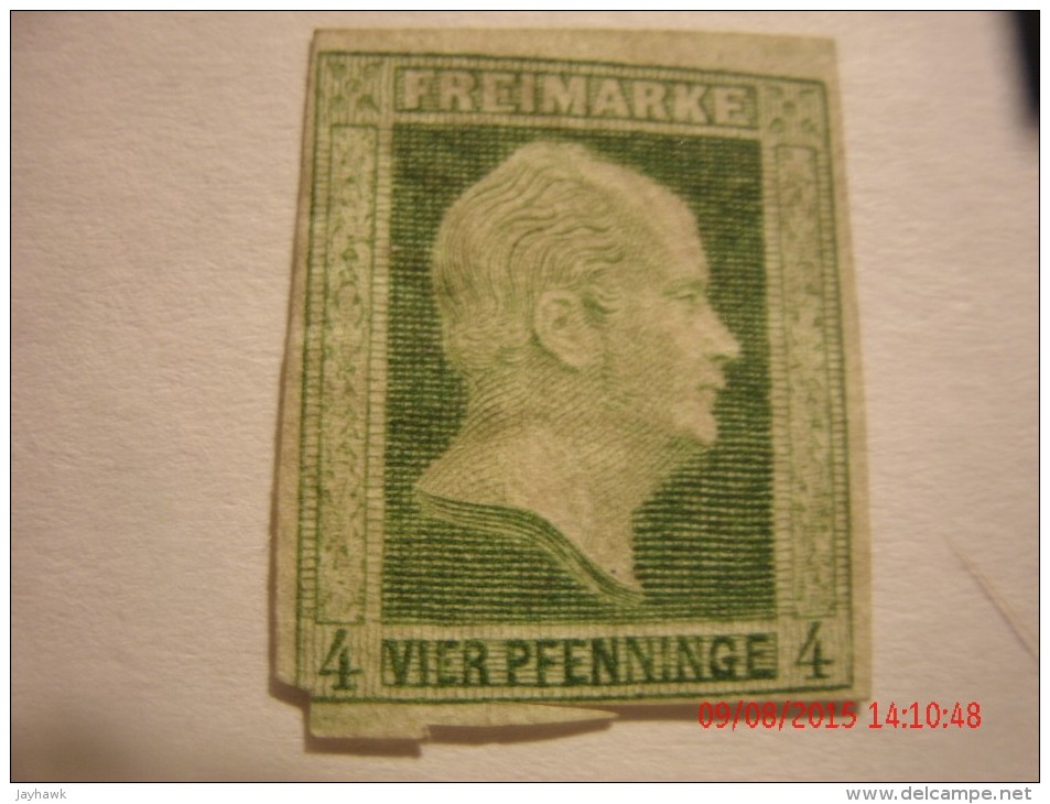 PRUSSIA, SCOTT# 9, 4sg GREEN, MINT NGH - Postfris