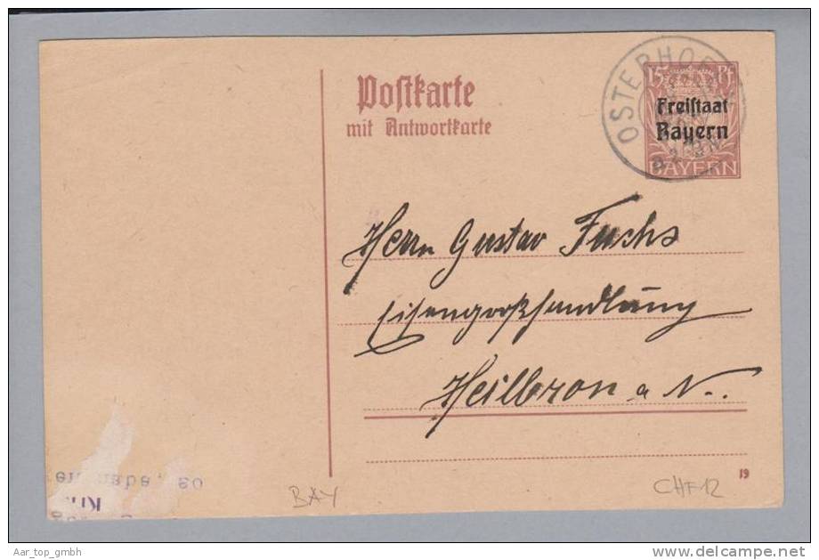 Heimat DE Bayern Osterhofen 1920-03-01 15Pf. GS Ueberdruck - Postal  Stationery