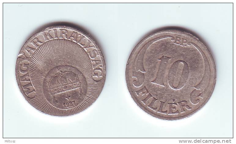 Hungary 10 Filler 1927 - Hongrie