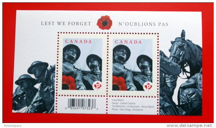 CANADA REMEMBRANCE DAY SHEET MNH** - Blocs-feuillets