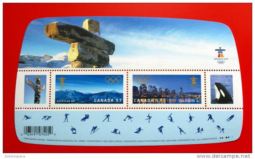 CANADA  2010 VANCOUVER WINTER OLIMPICS SHEET MNH** - Blocks & Sheetlets