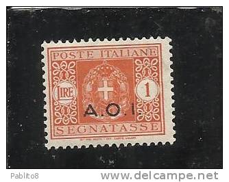 AFRICA ORIENTALE ITALIANA 1939-40 SEGNATASSE LIRE 1 MNH - Italian Eastern Africa