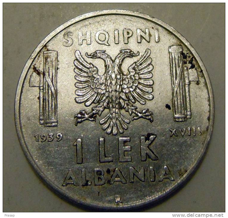 ALBANIA 1 LEK 1939 COLONIA  ITALIANA - Albanien