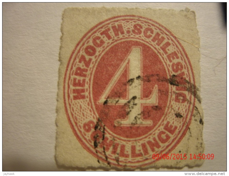 SCHLESWIG-HOLSTEIN, SCOTT,# 9, 4s CARMINE, USED - Schleswig-Holstein