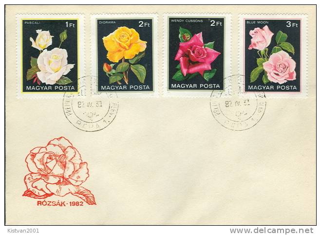 Hungary Set And SS On FDCs - Roses