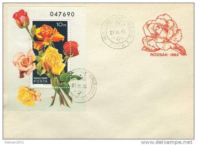 Hungary Set And SS On FDCs - Roses