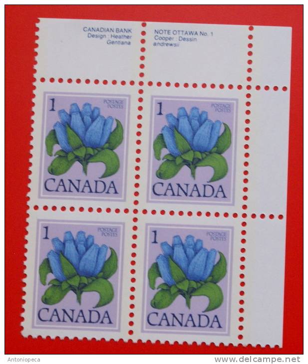 CANADA 1977 FLOWERS BLOCK MNH** - Neufs