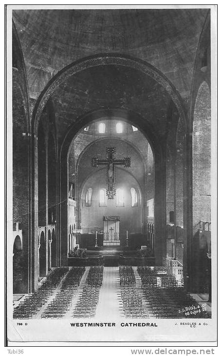 WESTMINSTER CATHEDRAL -B/N  VIAGGIATA  1906 - PER ITALIA -INTERNO ORIGINALE - Briefe U. Dokumente