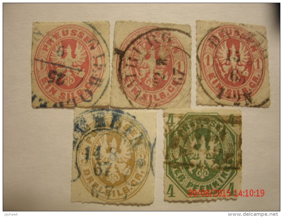 PRUSSIA, SCOTT# 15,17,17,17, & 20, USED - Afgestempeld