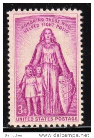 1957 USA Help Fight Polio Stamp Sc#1087 Health Medicine Boy Girl Kid - Neufs