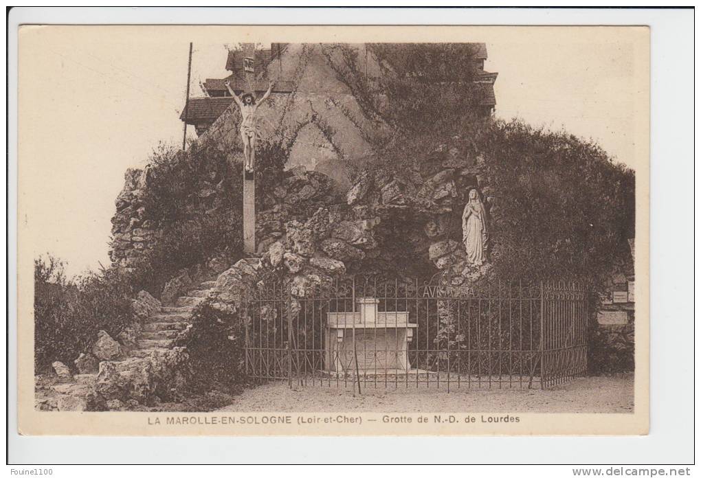 Carte De La Marolle En Sologne  Grotte De Notre Dame De Lourdes   ( Recto Verso ) - Autres & Non Classés