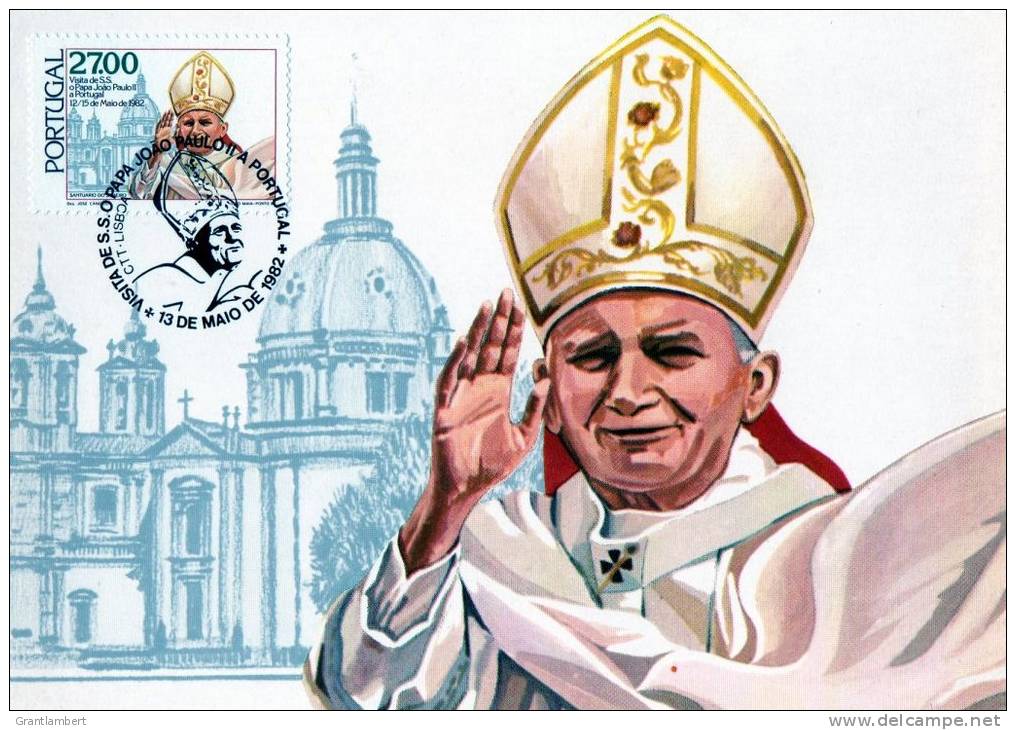 Portugal 1982 Pope John Paul´s Visit 27.0 Maximum Card - Cartoline Maximum