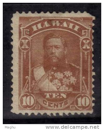 Hawaii MH No Gum, 1884, 10c Red - Hawai