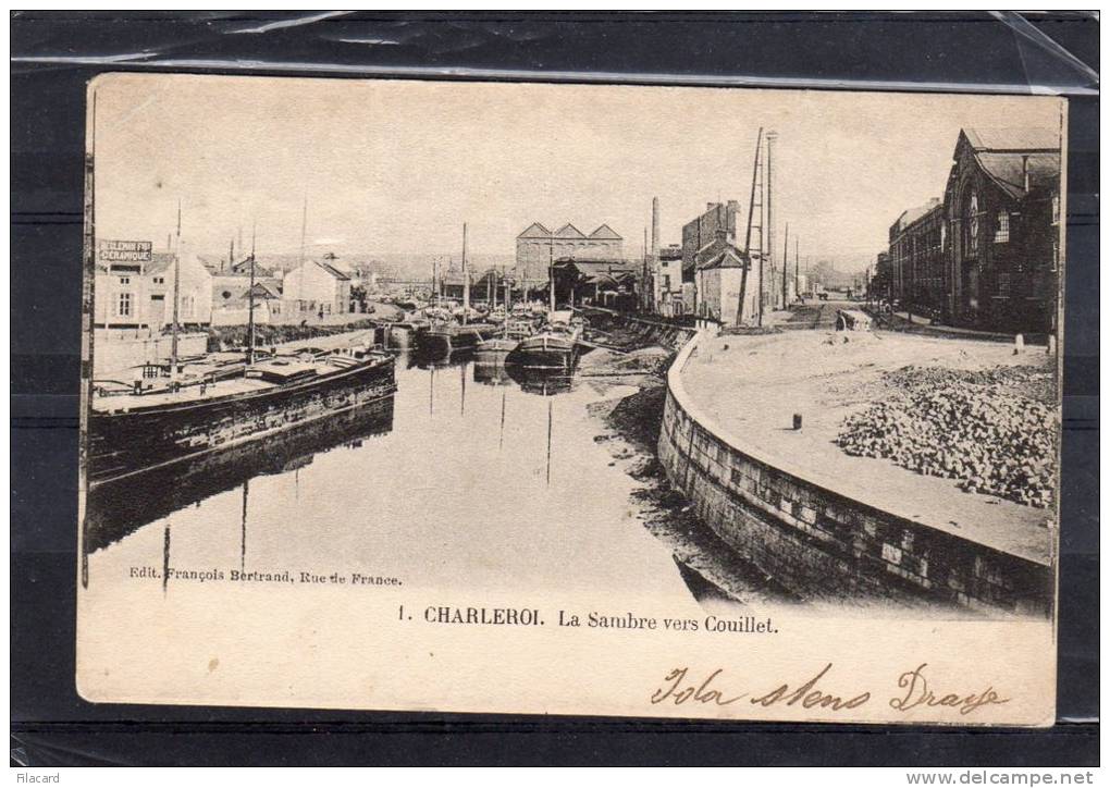 23632    Belgio,  Charleroi,  La  Sambre  Vers  Couillet,  VG  1902 - Charleroi