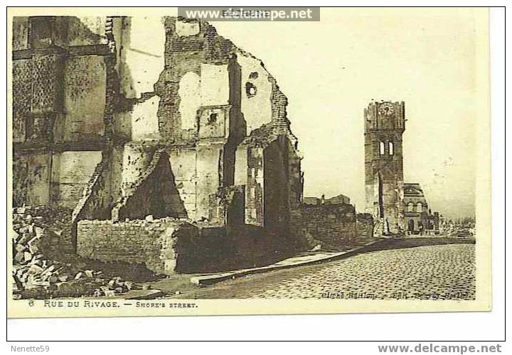 62 BETHUNE Guerre 14-18 - Rue Du Rivage En Ruines - Bethune