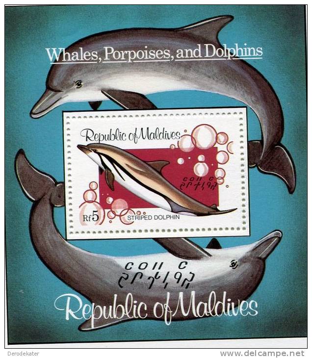Maldives 1983.Striped Dolphin.MNH**.Dauphin.Stenella.Delfin Listado.Dolfijnen.Dauphins.Dolphins.Sea Life.New!. - Dolphins