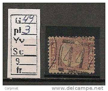 UK - VICTORIA - PLATE NUMBERS 1/2 Red - SG 48 - 49 - PLATE 3 - Oblitérés