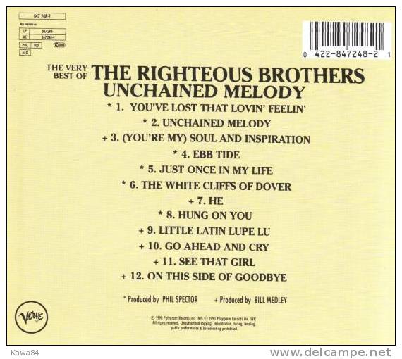 CD  The Righteous Brothers " Unchained Melody " - Otros - Canción Inglesa