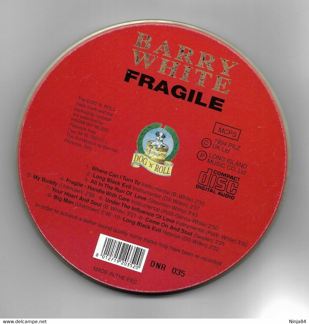 CD  Barry White  "  Fragile  " - Soul - R&B
