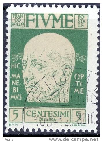 Fiume 1920 D'Annunzio 5c Usato - Lot. 16d - Fiume