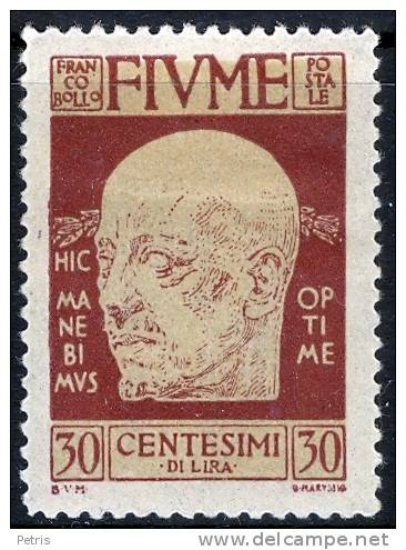 Fiume 1920 D'Annunzio  30c MH - Lot. 18b - Fiume