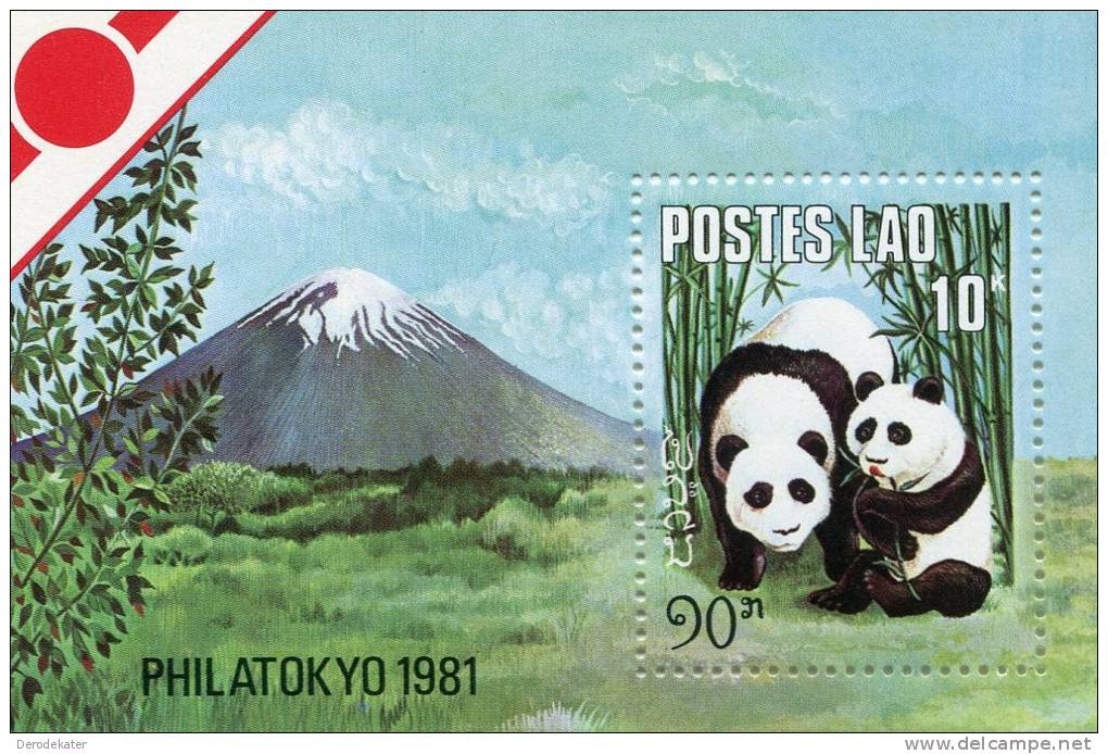 Laos 1981.Philatokyo 1981.ms MNH**.Panda Géant.Oso Panda.Giant Panda.Pandas.Reuzenpanda.Faune.Animals.Ours.Mountain.New! - Bears