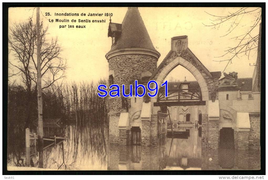 Montgeron - Inondations De Janvier 1910 - Le Moulin De Senlis Envahi Par Les Eaux -  Excellent état  -  Réf : 22864 - Montgeron