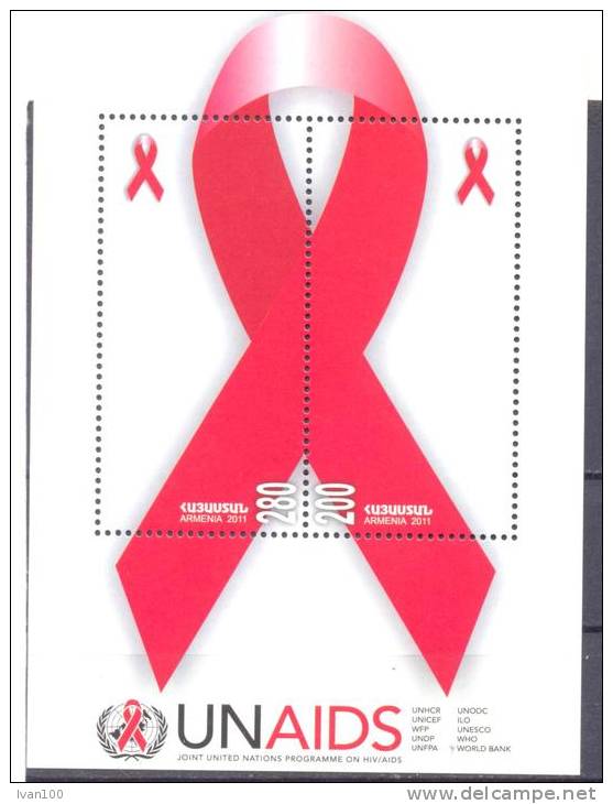 2011. Armenia, Against AIDS, S/s, Mint/** - Armenien