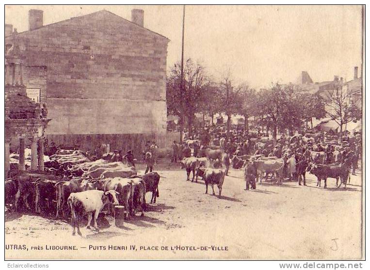 33.......Coutras.......Pl Ace  De L'Hotel De Ville ... Marché Aux Bestiaux - Andere & Zonder Classificatie