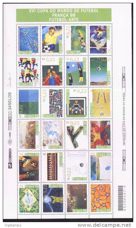 Brasil 1998 YT2424-47 ** XVI Campeonato Mundial De Futbol Francia´98. Futbol Arte. Pintura - Blocs-feuillets