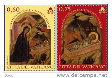 VATICANO – VATICAN CITY - VATICAN - 2011 - NATALE - 2 Francobolli **MNH - Nuovi