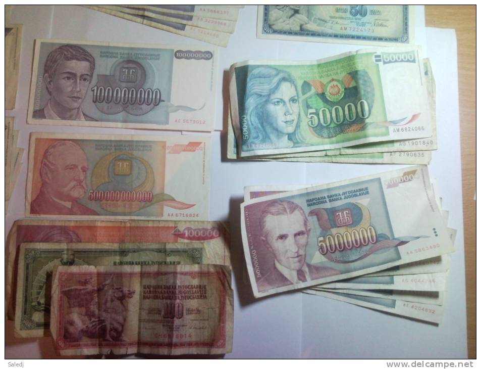 LOT DINAR  Yugoslavia Années Différentes Different Years - Kiloware - Banknoten