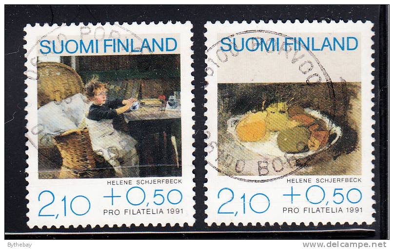 Finland Scott #B244a, B244b Used Set Of 2 Paintings By Helene Schjerback - Usati