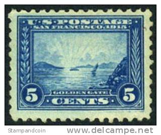 US #403 Mint Hinged 5c Panama-Pacific Expo From 1915, Perf. 10 - Unused Stamps