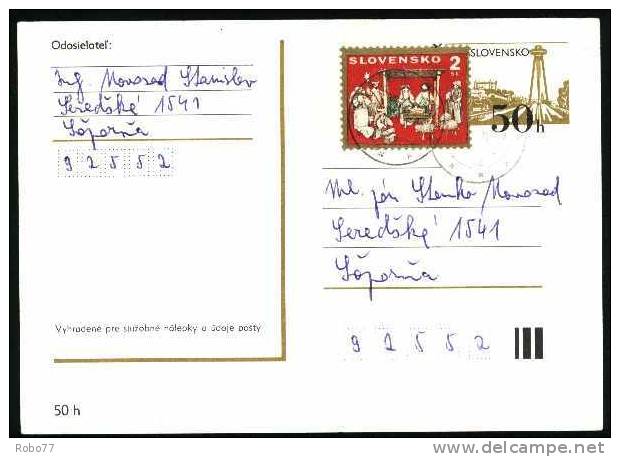 1995 Slovakia Postal Card. Mixed Franking. (E02007) - Cartoline Postali