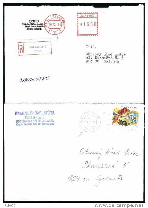 Slovakia Cover And Registered Cover With Postmark Galanta. (E03037) - Lettres & Documents