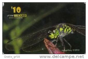 MICRONESIA - Remote Memory 10$ Card ,Green Insect, Used - Micronésie