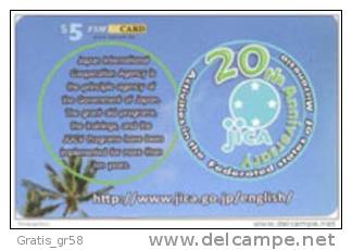 MICRONESIA - Remote Memory 5$ Card , 20th Anniversary Of JICA, Used - Mikronesien