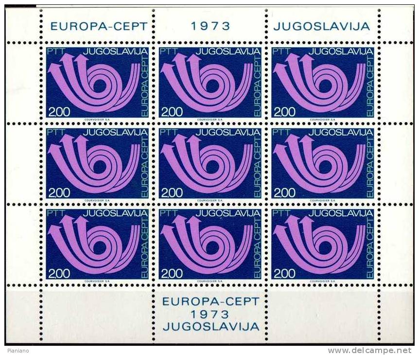 PIA -  JUGOSLAVIA  - 1973  : EUROPA  Mf  - (Yv  1390-91  X  9) - 1973