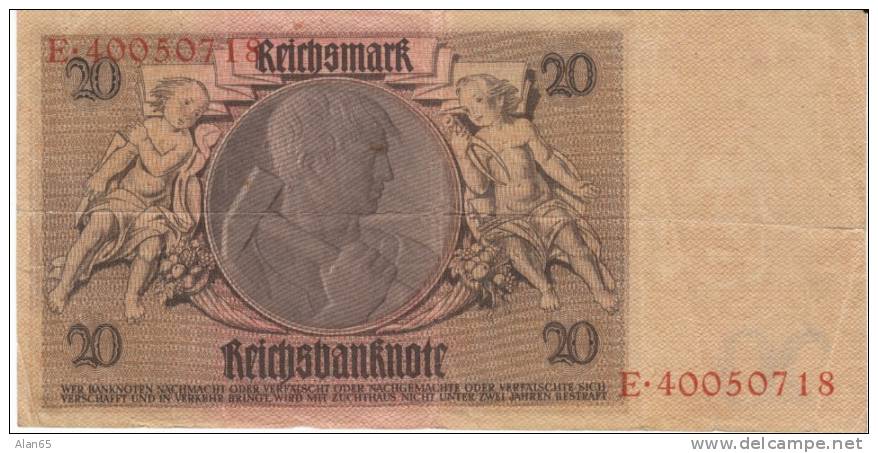 Germany #181a, 20 Reichsmark, 22.1.1929 Banknote Currency - 20 Mark