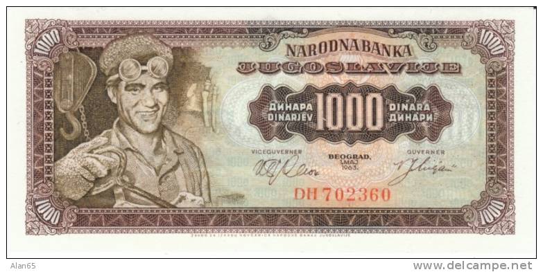 Yugoslavia #75, 1,000 Dinara 1.5.1963, Banknote Currency - Yugoslavia