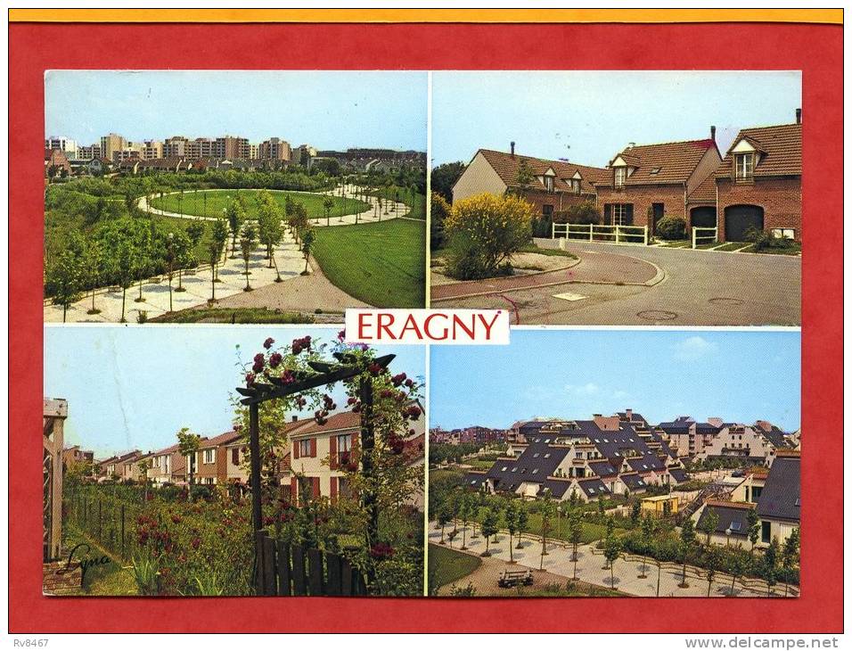 * ERAGNY-La Ville Nouvelle(Multiples Vues)-Carte Voyagée(Jeu TOURNEZ MANEGE Au Dos) - Eragny