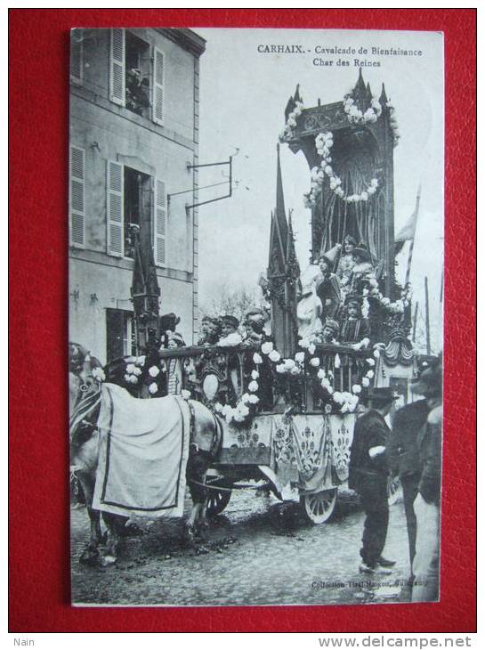 29 - CARHAIX - CAVALCADE DE BIENFAISANCE - CHAR DES REINES - CARTE SUPERBE - - Carhaix-Plouguer