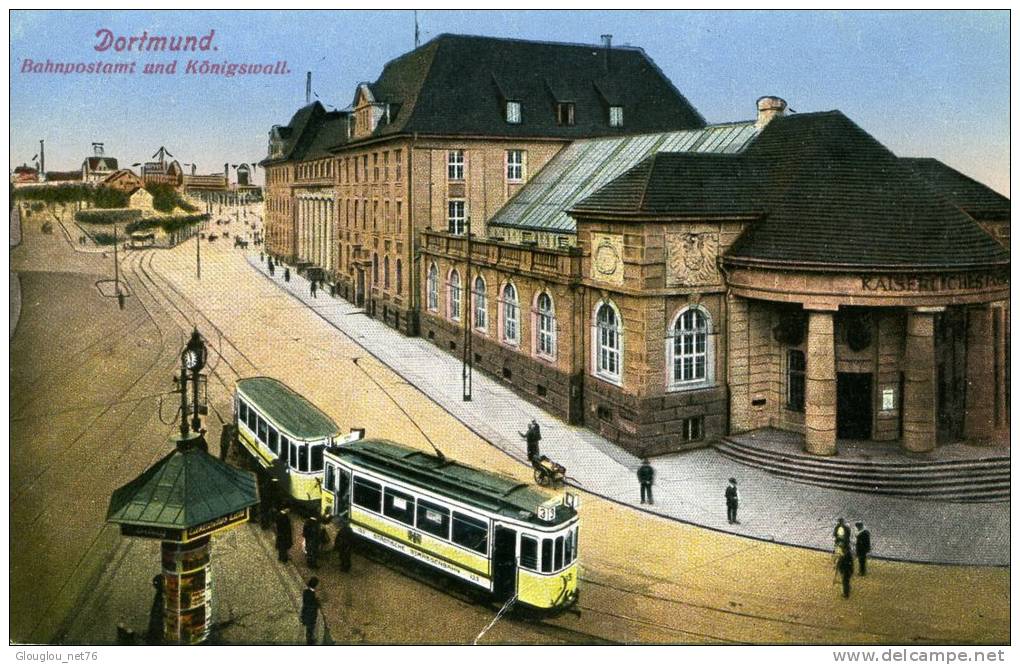 DORTMUND AVEC TRAM GROS PLAN... CPA ANIMEE - Dortmund