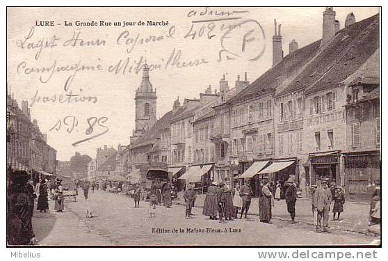 70 LURE La Grande Rue Un Jour De Marché (1917)-Du Caporal LAGET 402e D'infanterie-; Parle D' Un Capitaine D'aviation - Lure