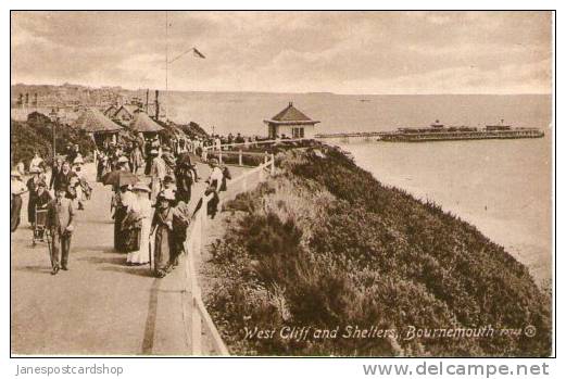 West Cliff And Shelters, Bournemouth, Hampshire - Bournemouth (avant 1972)